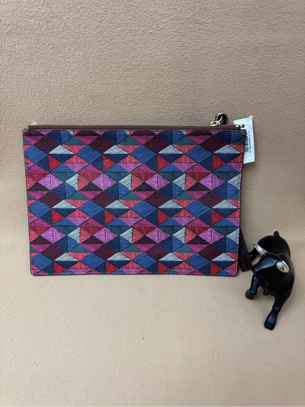 FOSSIL Emma Abstract  Multicolor Coated Canvas Unisex Clutch Wallet Pouch NWT